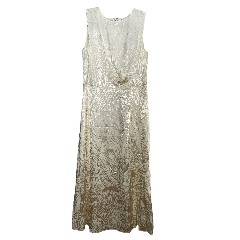 Ralph Lauren l NWT Ivory Satin Satin Midi Dress Size 4